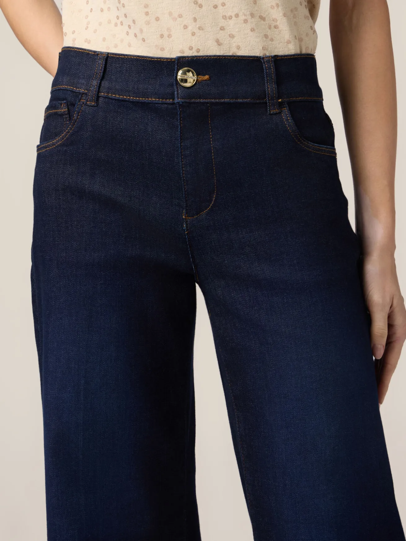 Jeans wide leg in denim rinse