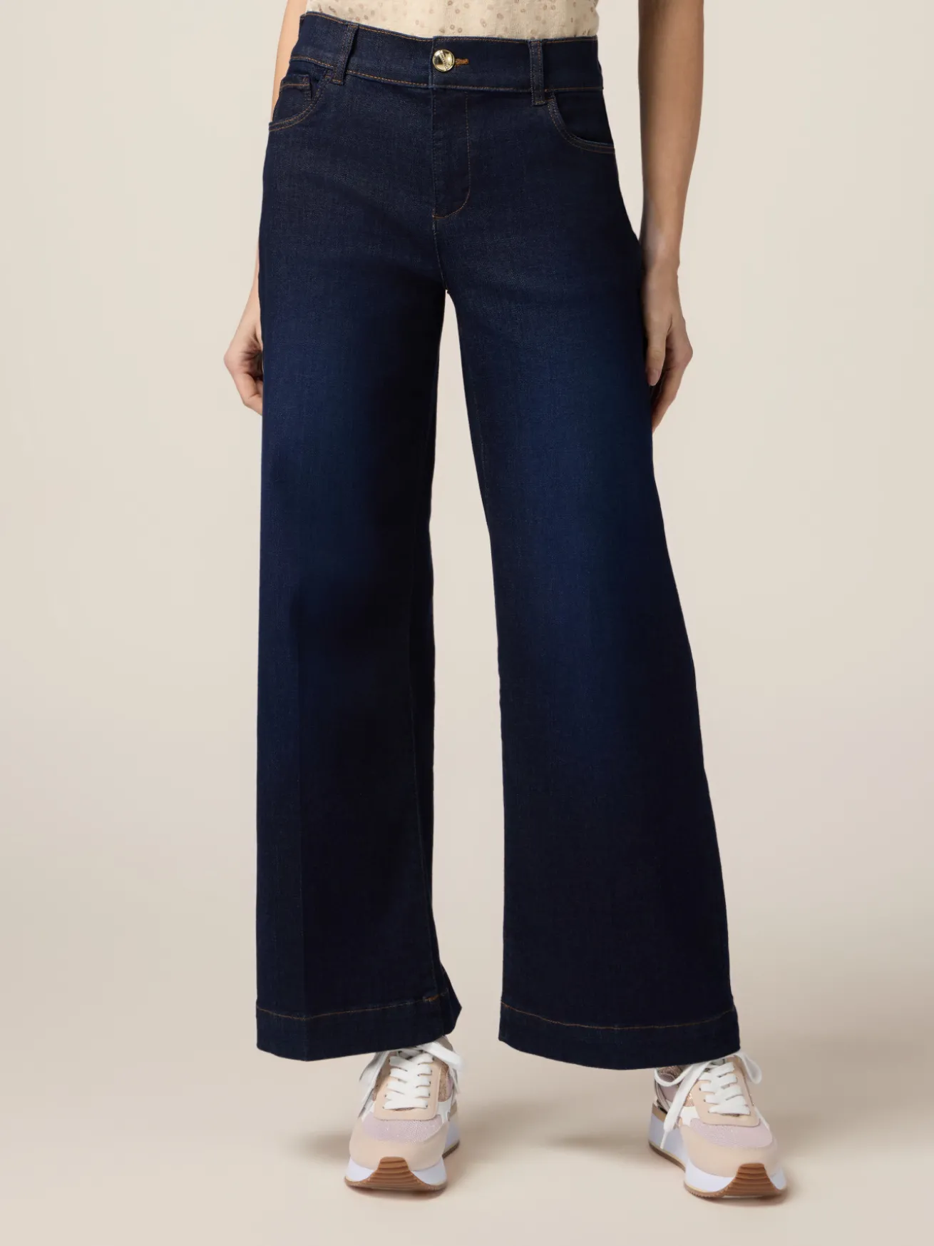 Jeans wide leg in denim rinse