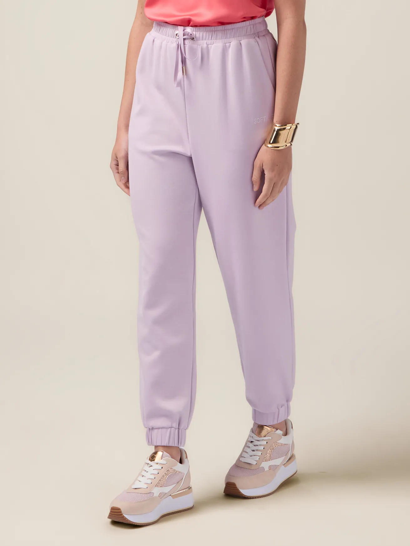 Joggers in jersey soft touch