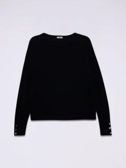 Maglia boxy con bottoni sul fondo maniche