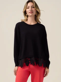 Maglia con inserto in pizzo