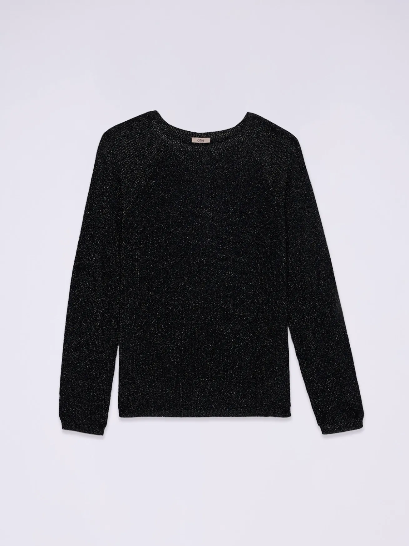 Maglia girocollo lurex con bottoni dietro