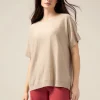 Maglia lurex con maniche corte