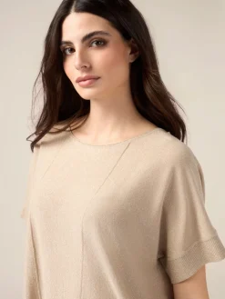 Maglia lurex con maniche corte
