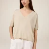 Maglia lurex con scollo a V