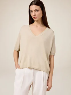 Maglia lurex con scollo a V