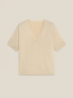Maglia lurex con scollo a V