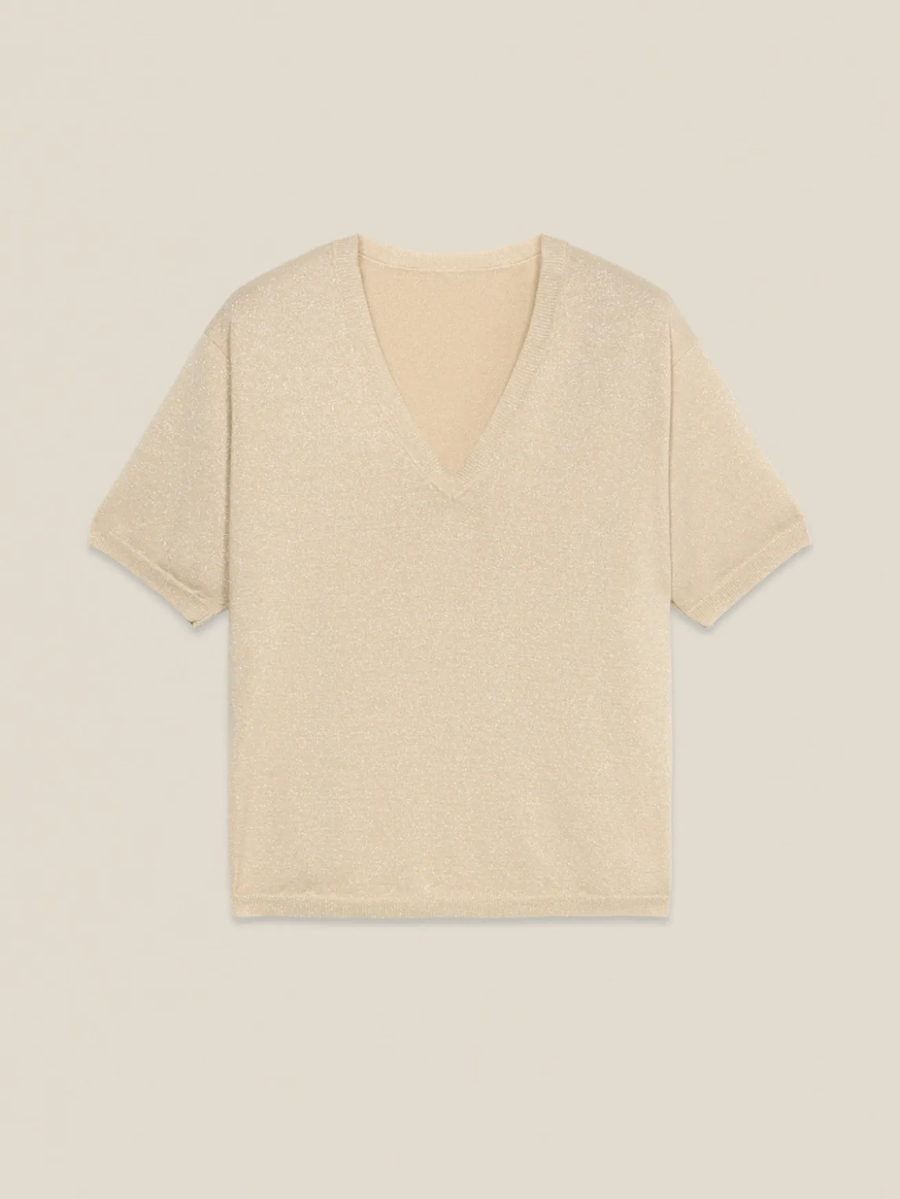 Maglia lurex con scollo a V