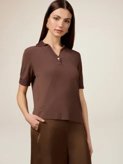 Maglia polo con profili lurex