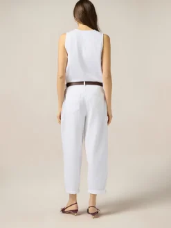 Pantaloni baggy in cotone con cintura