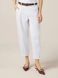 Pantaloni baggy in cotone con cintura