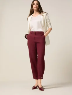 Pantaloni baggy in lino/viscosa