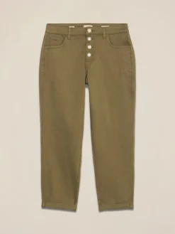 Pantaloni boyslim in cotone/lyocell