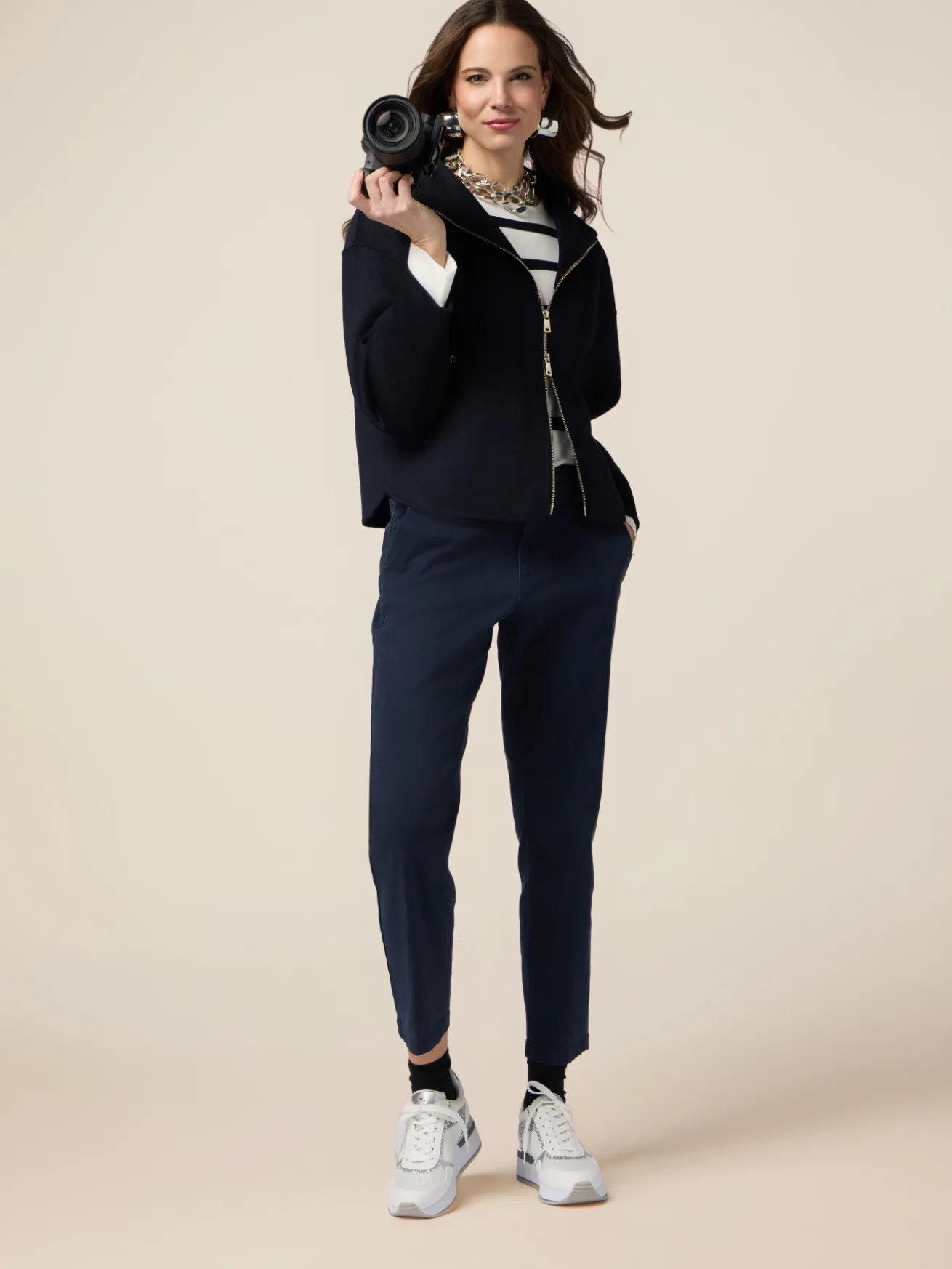 Pantaloni chino misto tencel