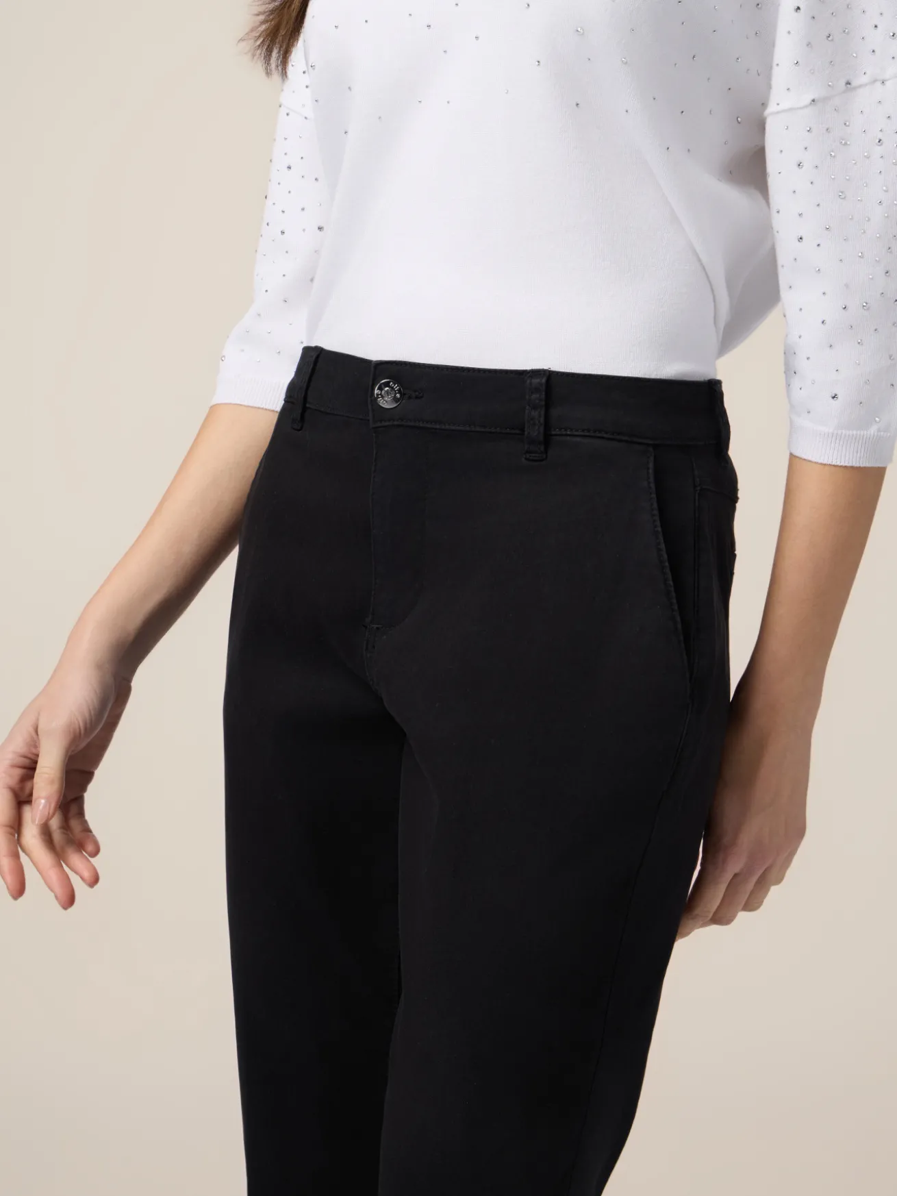 Pantaloni chino misto tencel