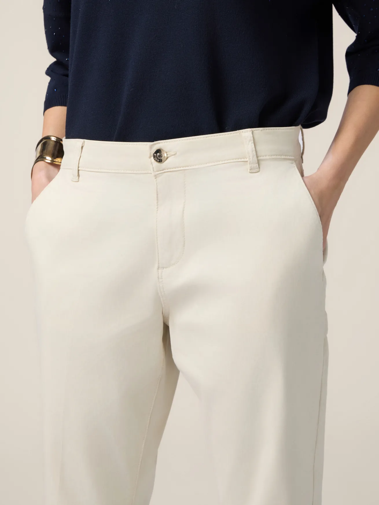Pantaloni chino misto tencel