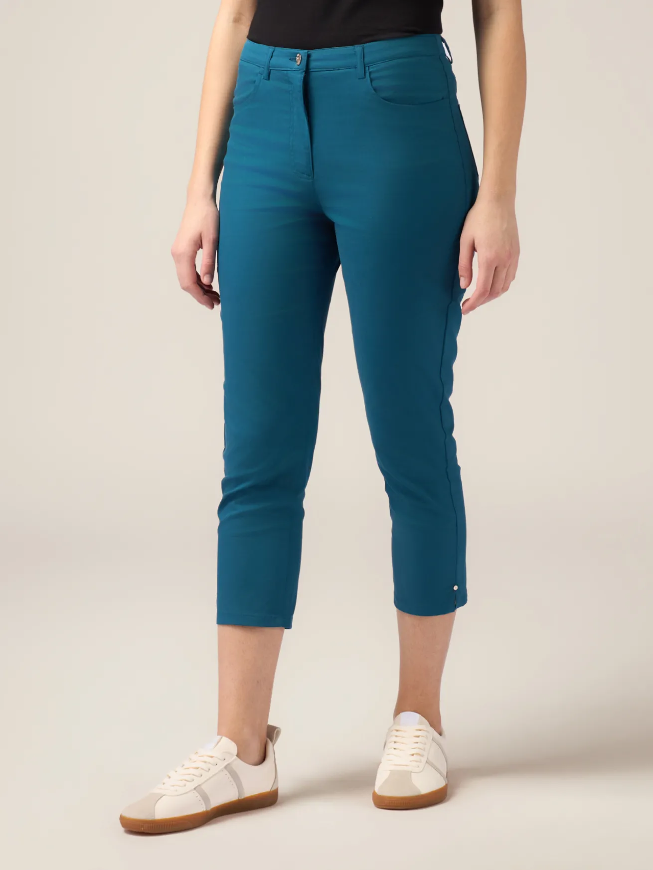 Pantaloni cropped misto cotone