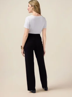 Pantaloni in maglia con profili a contrasto