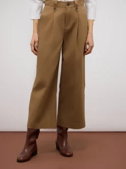 Pantaloni palazzo in drill misto cotone