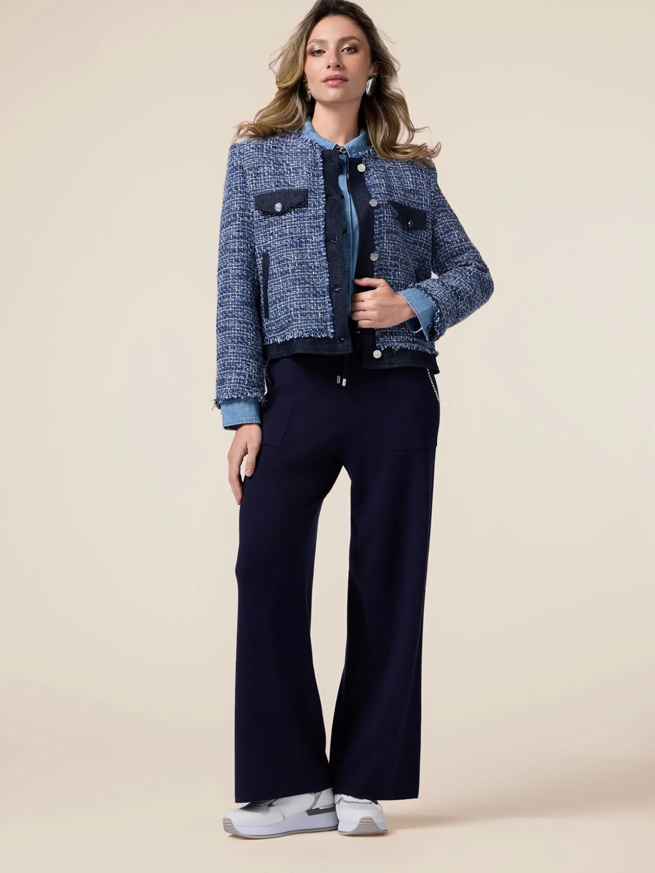 Pantaloni palazzo in maglia