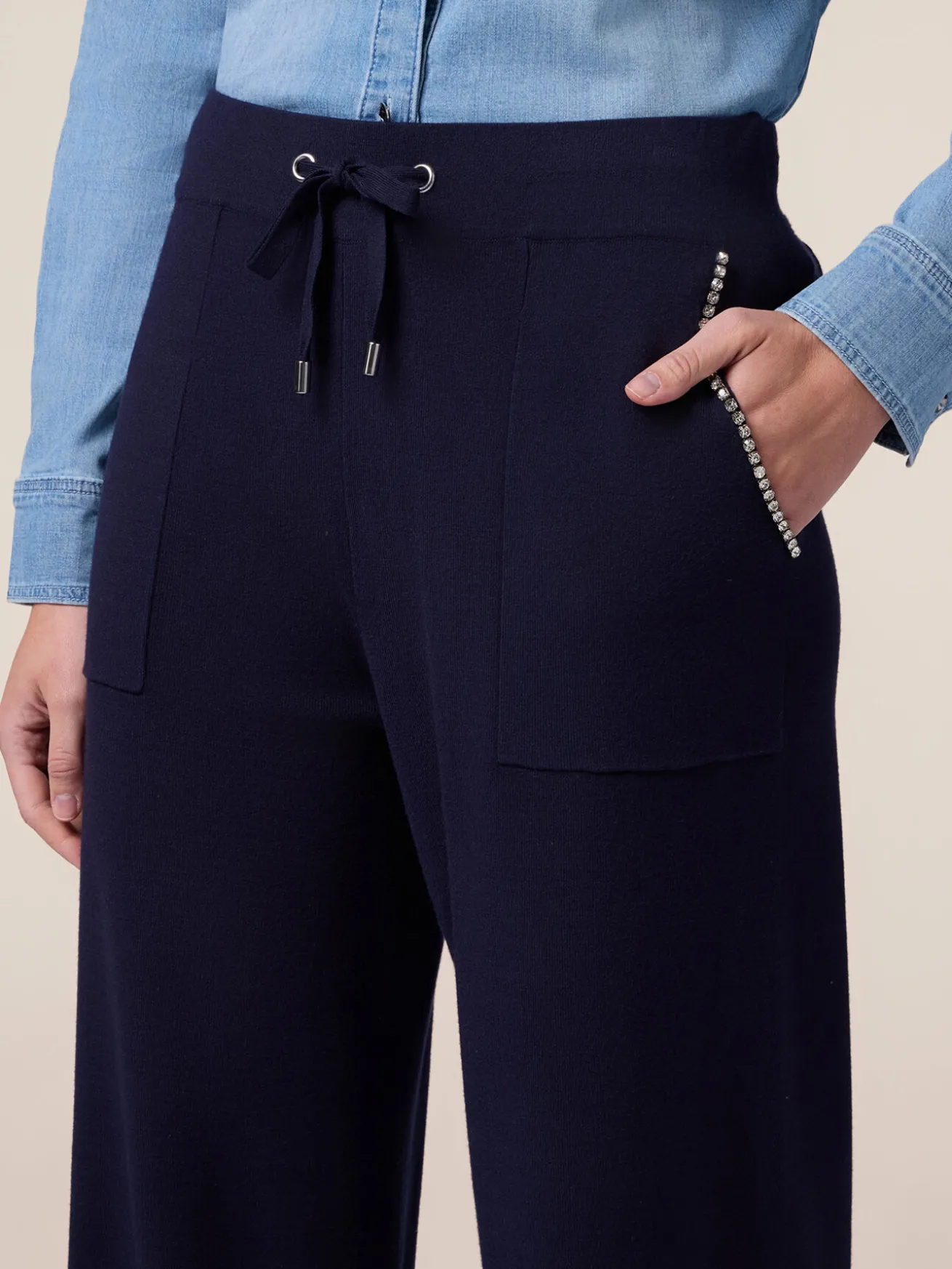 Pantaloni palazzo in maglia