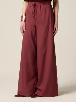 Pantaloni palazzo in mussola di cotone
