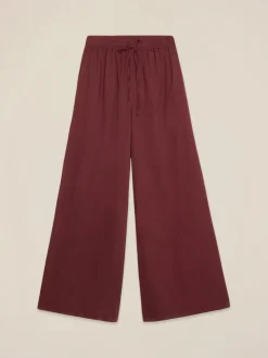 Pantaloni palazzo in mussola di cotone