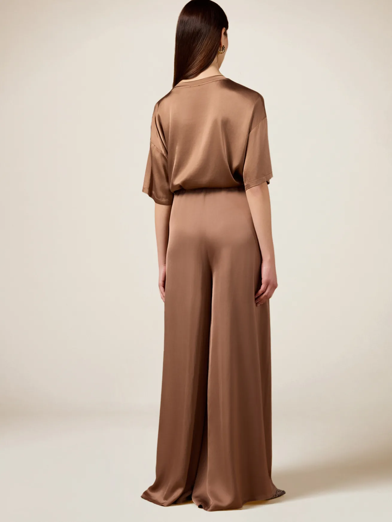 Pantaloni palazzo in raso