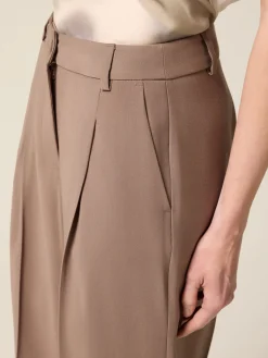 Pantaloni palazzo in tessuto misto viscosa