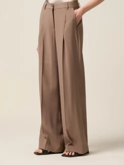 Pantaloni palazzo in tessuto misto viscosa