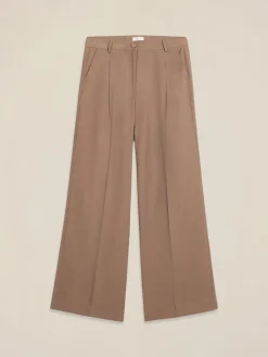 Pantaloni palazzo in tessuto misto viscosa