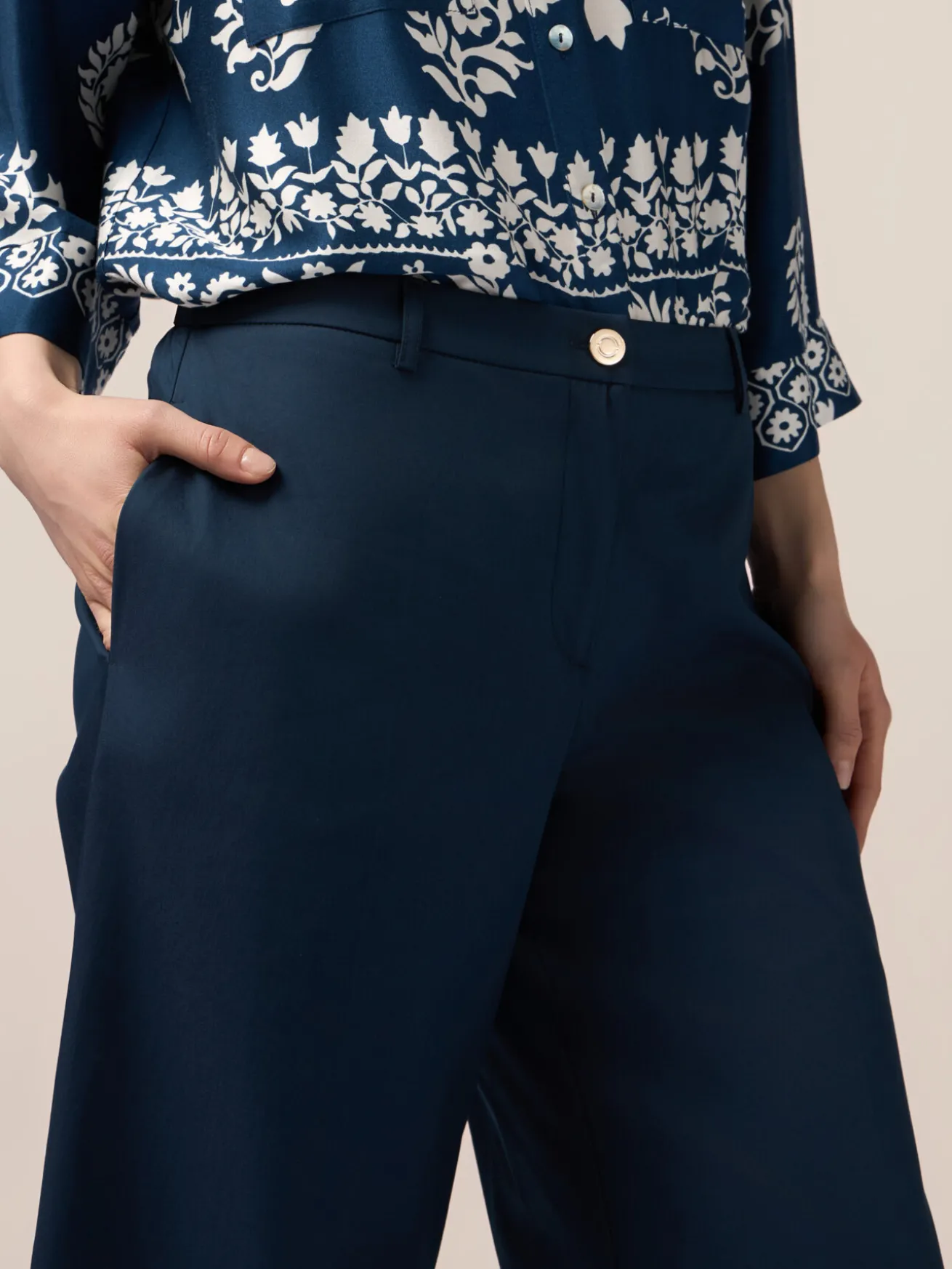 Pantaloni palazzo misto cotone