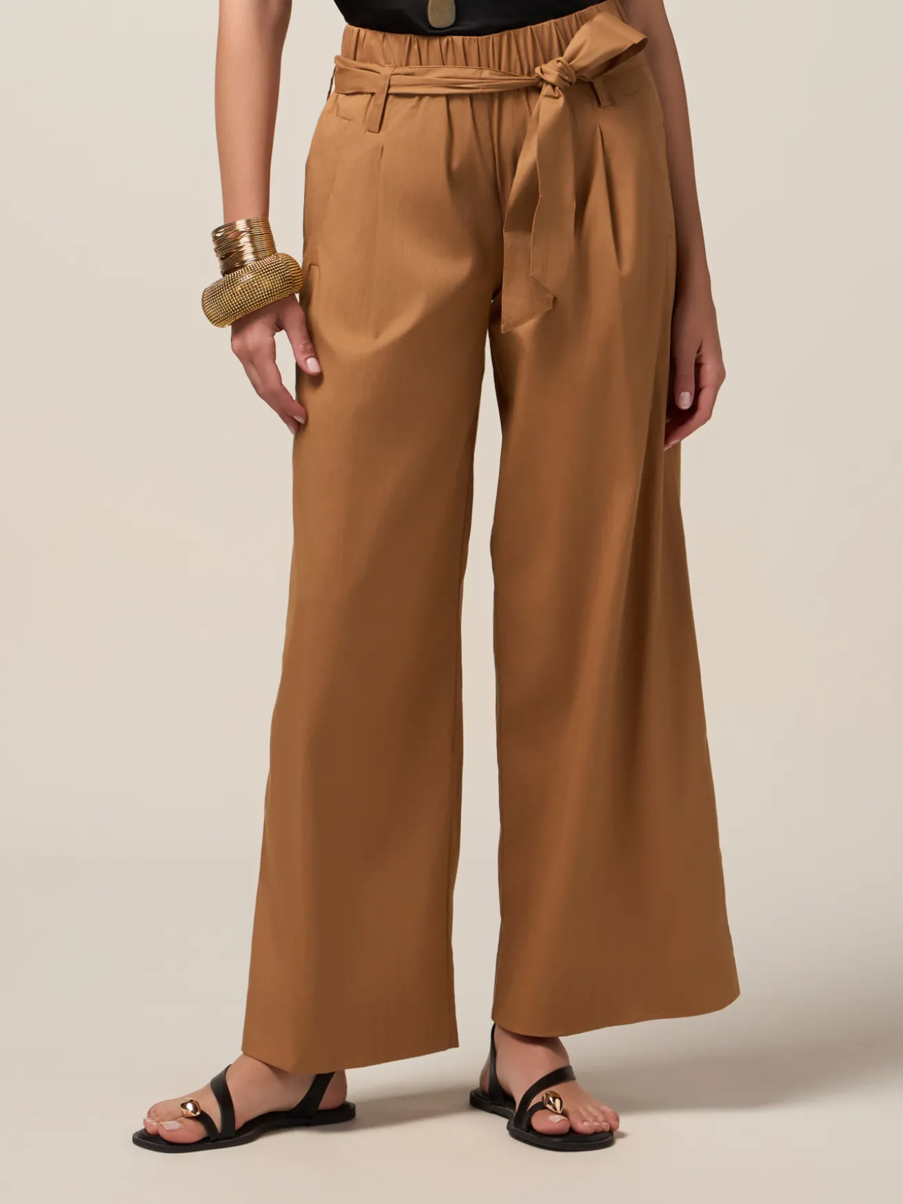 Pantaloni palazzo misto cotone
