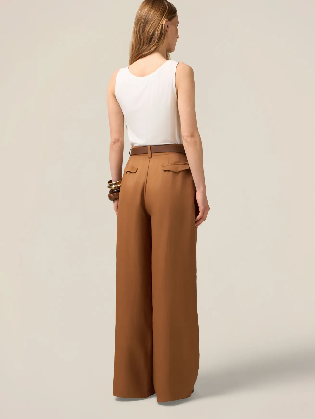 Pantaloni palazzo misto lino
