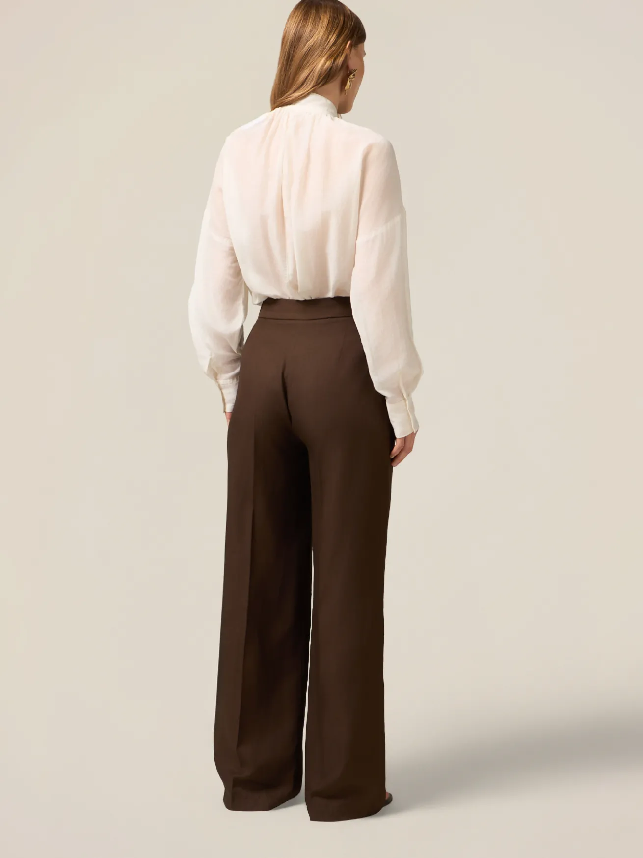 Pantaloni palazzo misto lino