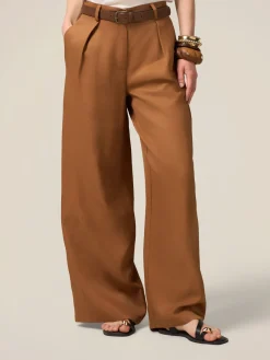 Pantaloni palazzo misto lino