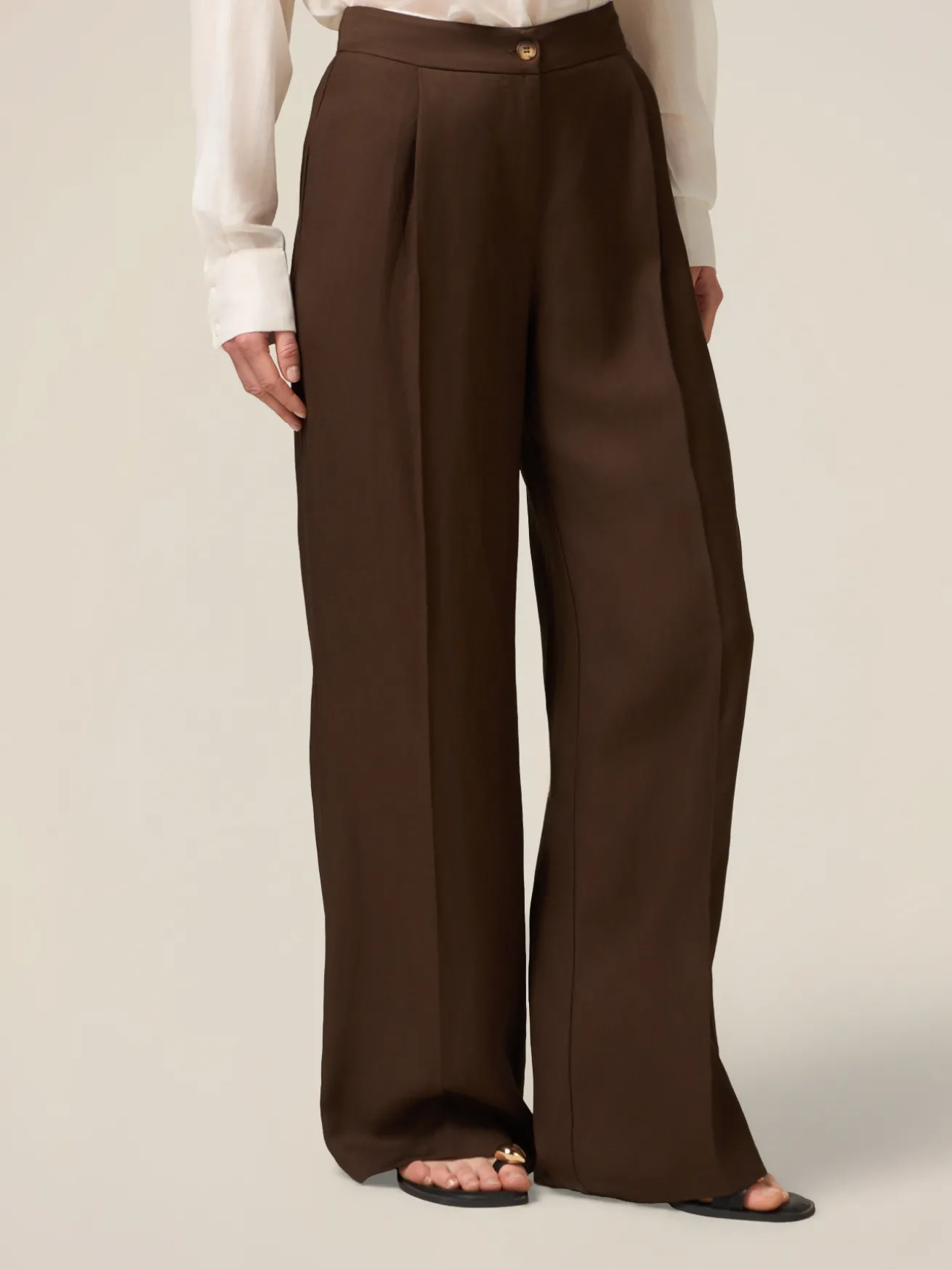 Pantaloni palazzo misto lino