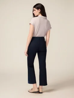 Pantaloni regular in denim con micro cristalli