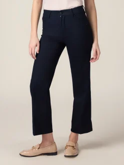 Pantaloni regular in denim con micro cristalli