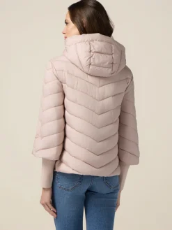 Piumino lightweight con cappuccio e polsini