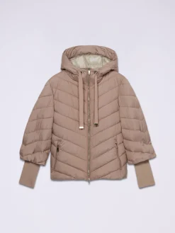 Piumino lightweight con cappuccio e polsini