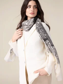 Sciarpa in viscosa lurex fantasia damascata