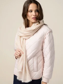 Sciarpa misto modal a righe lurex