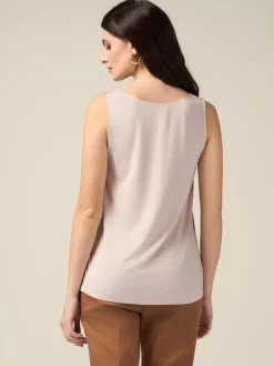 Top bimaterico tinta unita