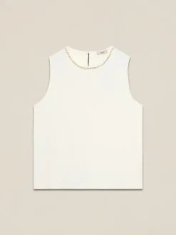 Top fluido con applicazioni decorative