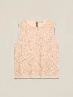 Top in georgette con applicazioni