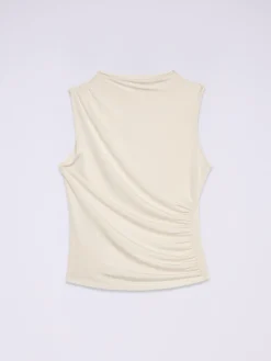 Top in jersey drappeggiato