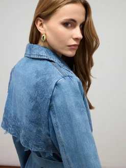 Trench in denim misto viscosa