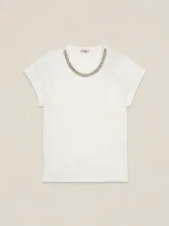 T-shirt con applicazione gioiello