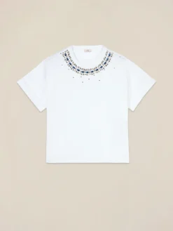 T-shirt con decorazione gioiello